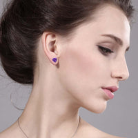 Heart Shape 6mm Purple Women Stud Earring - sparklingselections