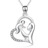 Sterling Silver Mother And Child Pendant Necklace