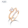 Gold Color  CZ Zircon Finger Ring Set