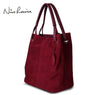 Women Real Split  Leather Tote Bag