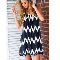 New Women's Summer Loose Short Wave Backless Dress size sml - sparklingselections