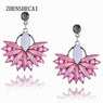 Silver Long Earrings with Stones Peacock Earing