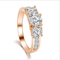 New Fashion Luxury High Quality Rose Gold Cubic Zirconia Ring - sparklingselections