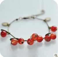 Retro Red Sweet Cherry Beautiful Charm Bracelet For Women - sparklingselections