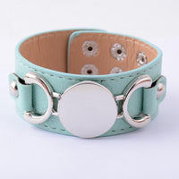 Silver Plated Pulseras 3 Row Multicolor Leather Cuff Bracelet For Women - sparklingselections