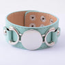 Silver Plated Pulseras 3 Row Multicolor Leather Cuff Bracelet For Women