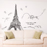 Paris Famous Building Eiffel Tower Wall Sticker For Living room