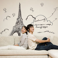 Paris Famous Building Eiffel Tower Wall Sticker For Living room