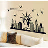 New York City Silhouette Statue Of Liberty Background Popular Wall Sticker for Living Room