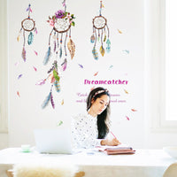 New Arrival Large Size 100*105cm Creative Feather Wall Stickers For Girls Bedroom