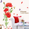 Poppy Flowers Wall Stickers For Wedding Home