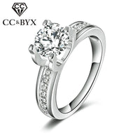 White Gold Cubic Zirconia Wedding Rings For Women - sparklingselections