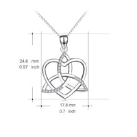 Love Heart Celtic Knot Cross Pendant Necklace - sparklingselections