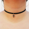 Fashion Punk Gothic Black Cross Pendant Necklace For Women