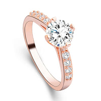 New Stylish Gold Color Shiny Attractive Cubic Zirconia Ring - sparklingselections
