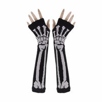 Long Gloves Skull No Finger Long Gloves - sparklingselections