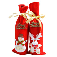 Wine Bottle Cover Bags Christmas Table Decoration Bottles Cover - sparklingselections