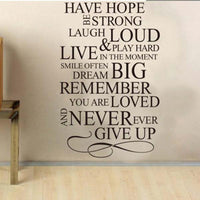 New Design Have Hope House Rules Quote PVC Wall Decal Sticker - sparklingselections