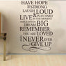 New Design Have Hope House Rules Quote PVC Wall Decal Sticker