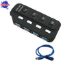 Portable Micro USB 3.0 Super Speed Mini USB With Separete Switch USB Splitter Adapter