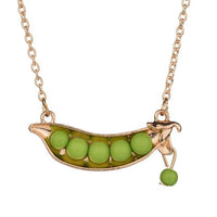 Cute Green Pea Pendant Necklace - sparklingselections