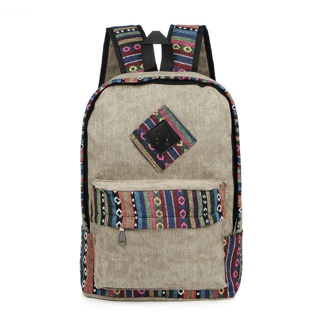Fashionable Casual Canvas Backpack With Letter Print And Cute Bear Pattern,  School Bag