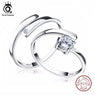 925 Silver Ring Set with CZ Fine Jewelry for Women Men