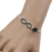 Silver Plated Eight Infinity Charm Cuff Bracelet Bangle For Women - sparklingselections