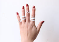 Antique White 4PCS set Midi knuckle Ring for Women