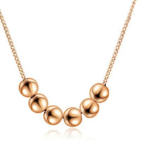 Small Bead Ball Rose Gold Color Pendant Necklace For Women - sparklingselections