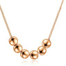 Small Bead Ball Rose Gold Color Pendant Necklace For Women