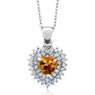 Sterling Silver Pendant  Heart Real Gemstone Chain