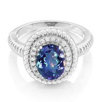 Oval Millennium Blue Mystic Quartz Ring - sparklingselections