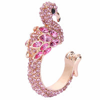 Sparkling Pink Flamingo Party Ring Fashion Women Romantic Wedding Ring Jewelry Accessory For Gifts Hot Sale Bridal Jewelry - sparklingselections