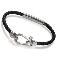 Magnetic Clasp Black Leather Bracelets for Women - sparklingselections
