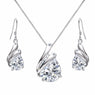 Sterling Silver Teardrop Bridal Necklace Set
