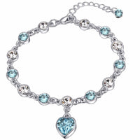 Silver Heart Bridal Bracelet  For Women - sparklingselections