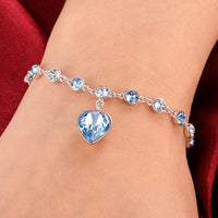 Silver Heart Bridal Bracelet  For Women - sparklingselections