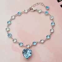 Silver Heart Bridal Bracelet  For Women - sparklingselections