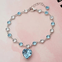 Sterling Silver Heart Bridal Bracelet - sparklingselections