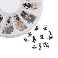 3D Metal Christmas Nail Art Decor Slice Black Bronze Stickers - sparklingselections