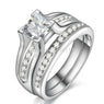 Princess Cut CZ 9 Sliver Wedding Ring Women