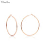 Rose Gold Color Circle Round Hoop Earrings For Women