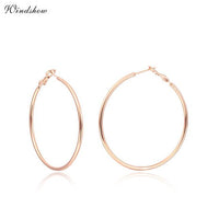 Rose Gold Color Circle Round Hoop Earrings For Women - sparklingselections