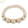 Trendy Round Synthetic Pearl Strand Bracelet For Women