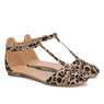 new women Leopard Print Flat Sandal size 657585