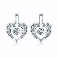 Silver Romantic Heart Earring For Women Valentine's Day - sparklingselections