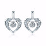 Silver Romantic Heart Earring For Women Valentine's Day