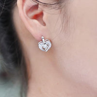 Silver Romantic Heart Earring For Women Valentine's Day - sparklingselections