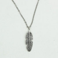 Leaf Feather Pendant Necklace For Women - sparklingselections